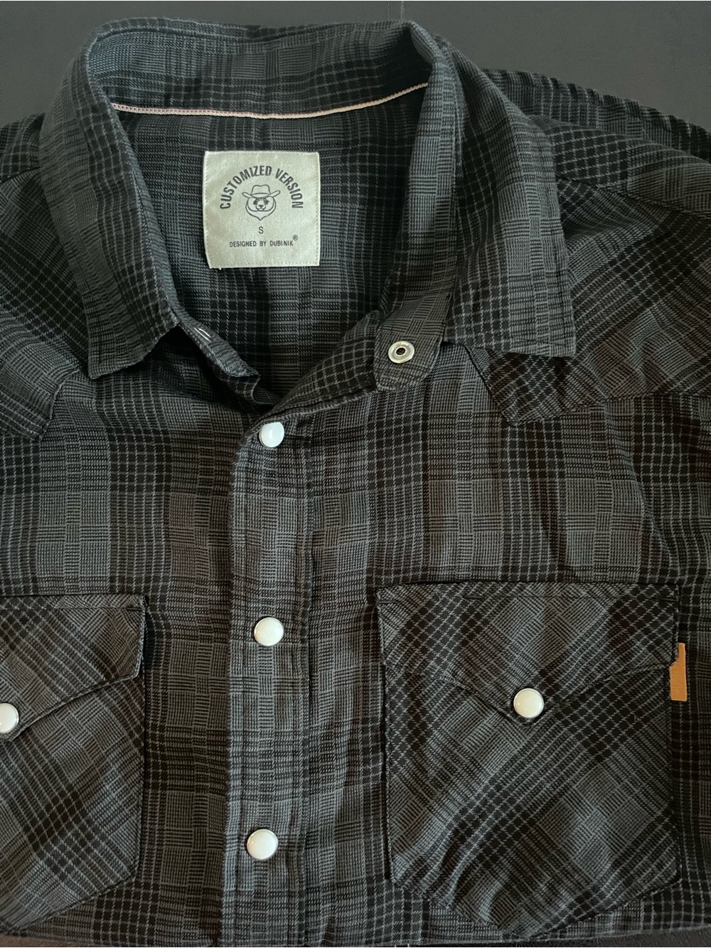 Men’s Black Plaid Button-Down Shirt